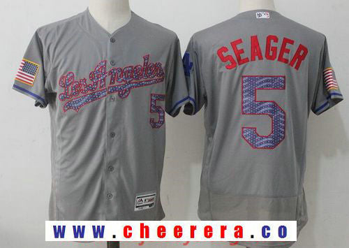 Corey Seager Los Angeles Dodgers gray jersey