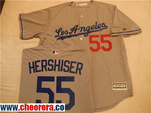 Orel Hershiser Los Angeles Dodgers gray Throwback jersey