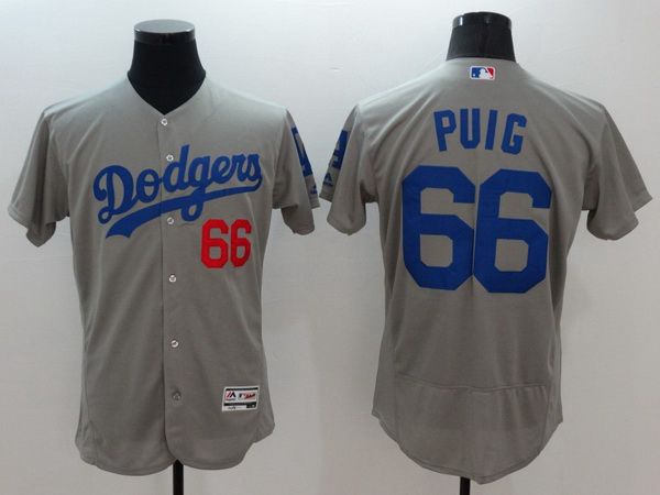 Yasiel Puig Los Angeles Dodgers gray jersey