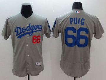 Yasiel Puig Los Angeles Dodgers gray jersey