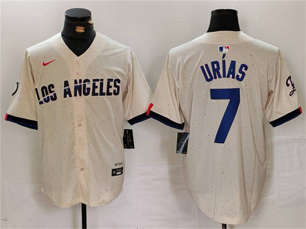 Julio Urías Los Angeles Dodgers cream jersey