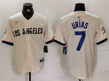 Julio Urías Los Angeles Dodgers cream jersey