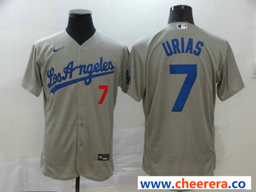 Julio Urias Los Angeles Dodgers gray jersey