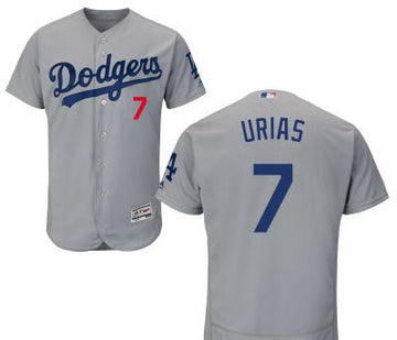 Julio Urias Los Angeles Dodgers gray jersey