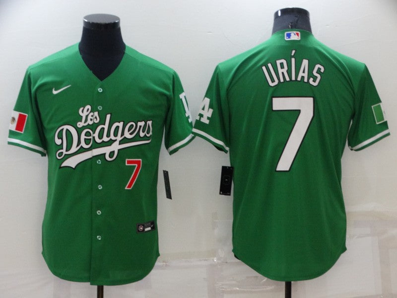 Julio Urias Los Angeles Dodgers green jersey