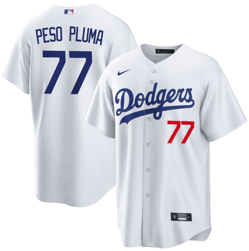 Peso Pluma Los Angeles Dodgers white jersey