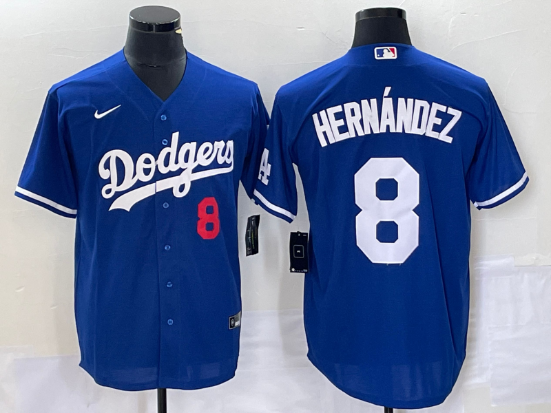 Kike Hernandez Number Los Angeles Dodgers blue jersey