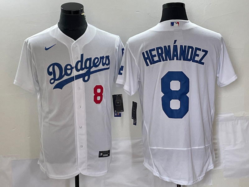 Kike Hernandez Number Los Angeles Dodgers white jersey