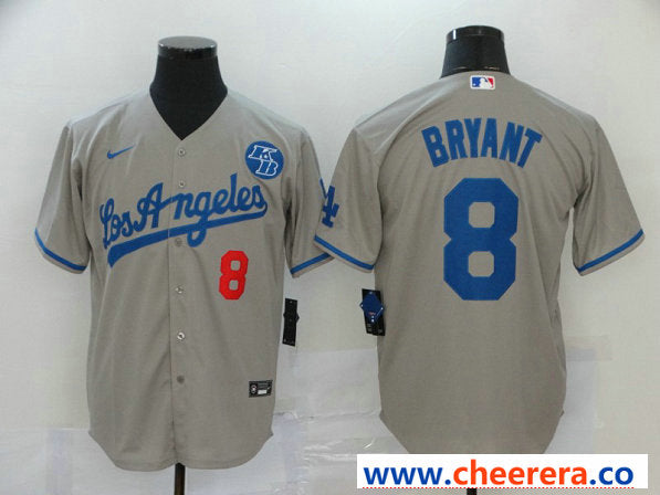 Kobe Bryant Los Angeles Dodgers gray jersey