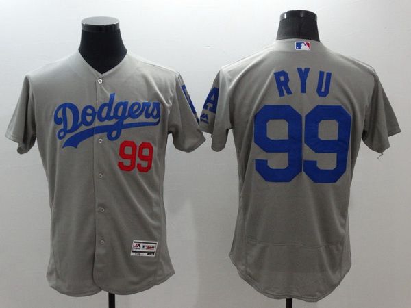 Hyun-Jin Ryu Los Angeles Dodgers gray jersey
