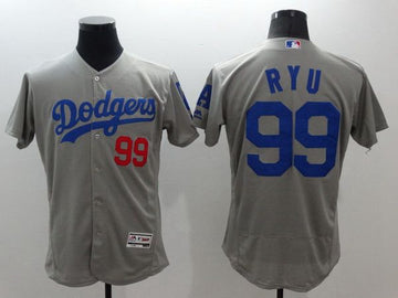 Hyun-Jin Ryu Los Angeles Dodgers gray jersey