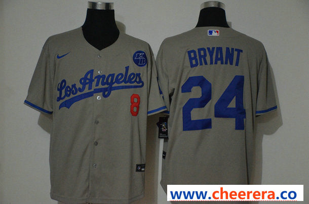 Kobe Bryant Los Angeles Dodgers gray jersey