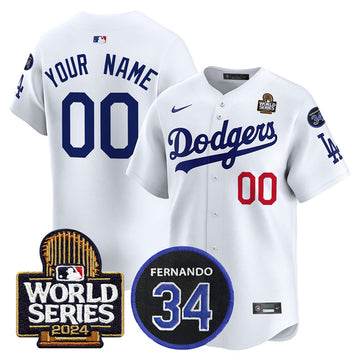 Custom Los Angeles Dodgers white Limited jersey