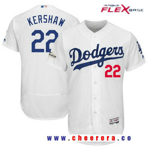 Clayton Kershaw Majestic Los Angeles Dodgers white jersey