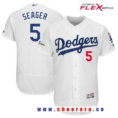 Corey Seager Majestic Los Angeles Dodgers white jersey