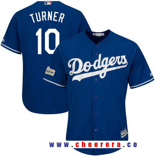 Justin Turner Majestic Los Angeles Dodgers royal jersey