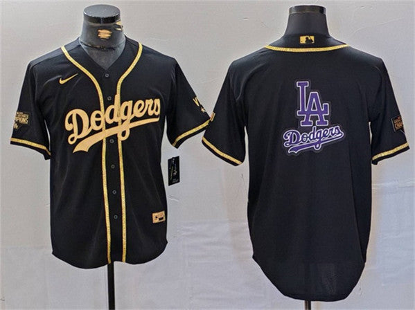 Logo Black Los Angeles Dodgers gold jersey