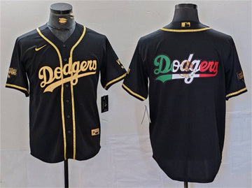 Logo Black Los Angeles Dodgers gold jersey