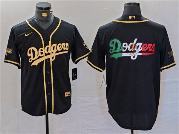 Logo Black Los Angeles Dodgers gold jersey