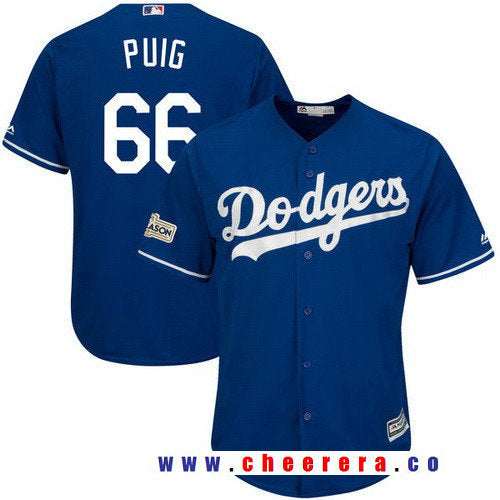 Yasiel Puig Majestic Los Angeles Dodgers royal jersey