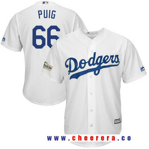 Yasiel Puig Majestic Los Angeles Dodgers white jersey