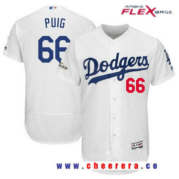Yasiel Puig Majestic Los Angeles Dodgers white jersey