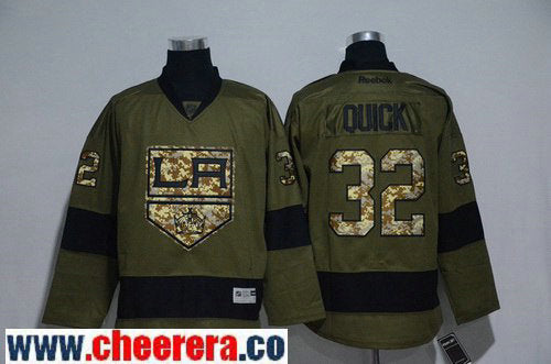 Jonathan Quick Los Angeles Kings green Salute To Service jersey