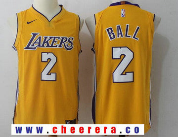 Lonzo Ball New Los Angeles Lakers yellow jersey