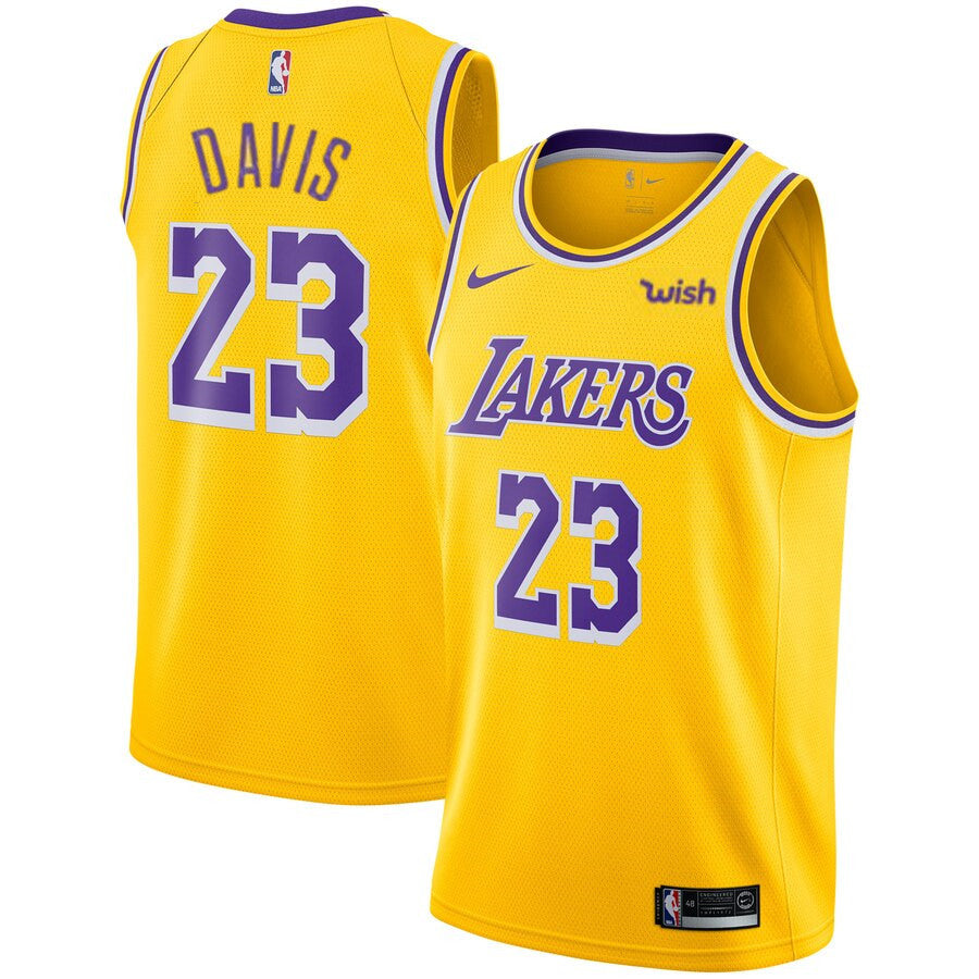 Anthony Davis Los Angeles Lakers yellow jersey