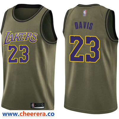 Anthony Davis Los Angeles Lakers green Salute To Service jersey