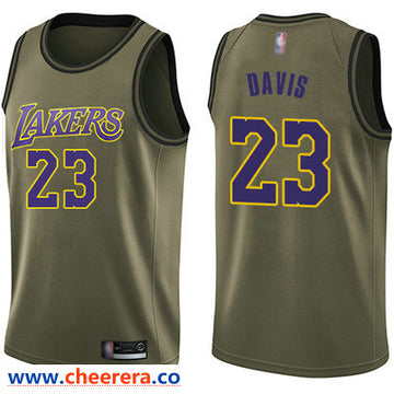 Anthony Davis Los Angeles Lakers green Salute To Service jersey