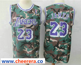 LeBron James New Los Angeles Lakers camo Throwback jersey