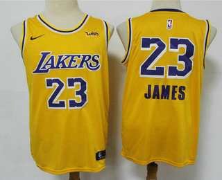 LeBron James Los Angeles Lakers yellow jersey