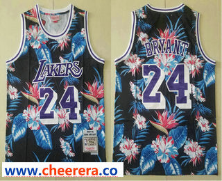 Kobe Bryant Ness Floral Los Angeles Lakers Throwback jersey