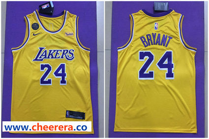 Kobe Bryant Los Angeles Lakers yellow jersey