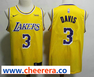 Anthony Davis Los Angeles Lakers yellow jersey