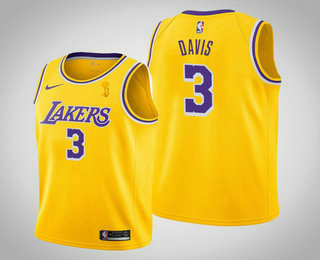Anthony Davis Los Angeles Lakers yellow jersey