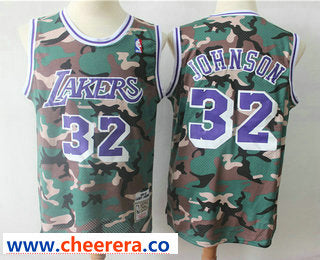 Magic Johnson New Los Angeles Lakers camo Throwback jersey