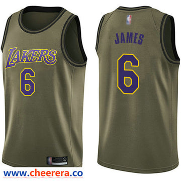LeBron James Los Angeles Lakers green Salute To Service jersey