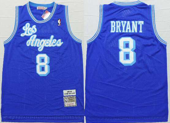 Kobe Bryant Los Angeles Lakers blue Throwback jersey