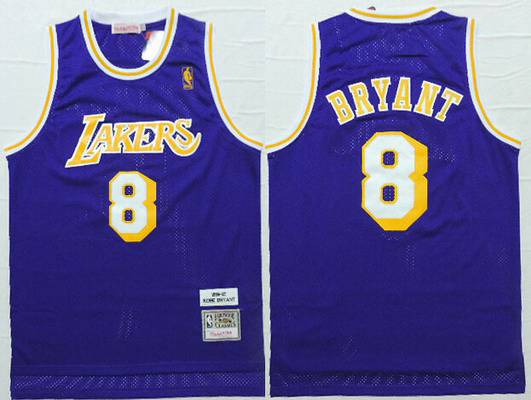 Kobe Bryant Los Angeles Lakers purple Throwback jersey