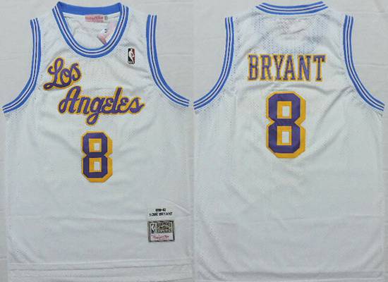 Kobe Bryant Los Angeles Lakers white Throwback jersey