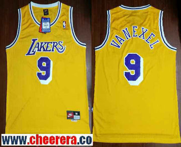 Nick Van Exel Los Angeles Lakers yellow Throwback jersey