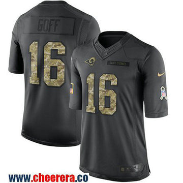 Jared Goff Los Angeles Rams black Salute To Service jersey