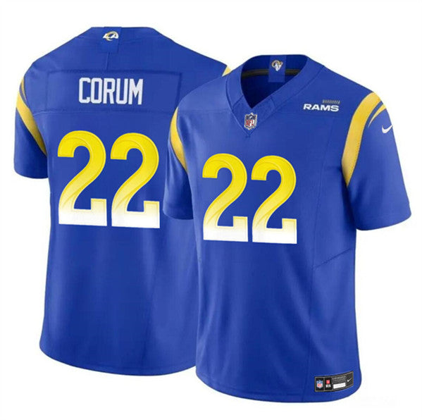 Blake Corum Los Angeles Rams blue Vapor jersey