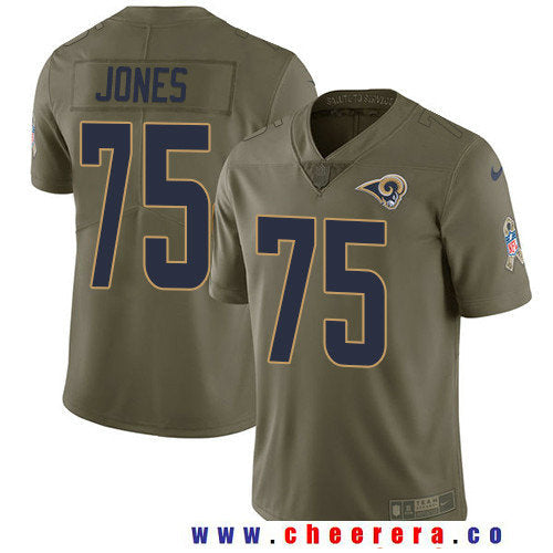 Deacon Jones Los Angeles Rams olive Salute To Service jersey