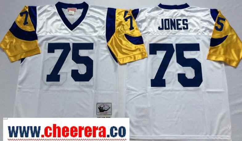 Deacon Jones Los Angeles Rams white Throwback jersey