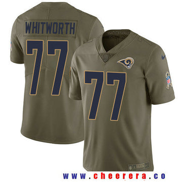 Andrew Whitworth Los Angeles Rams olive Salute To Service jersey