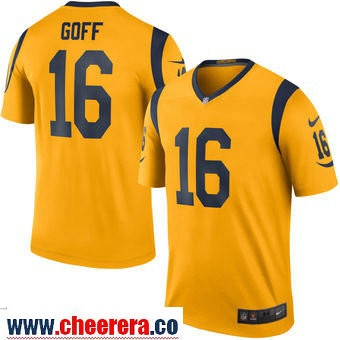 Jared Goff Nike Los Angeles Rams gold Color Rush jersey