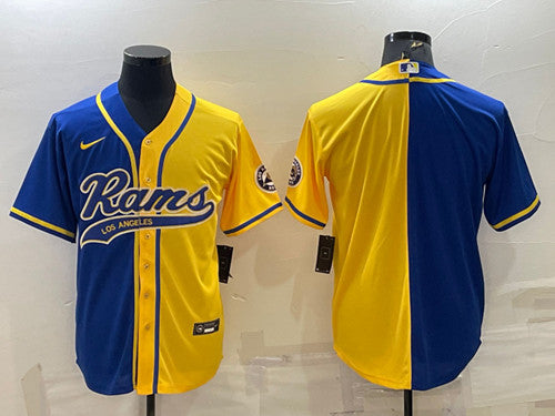 Blank Royal Los Angeles Rams yellow Split jersey